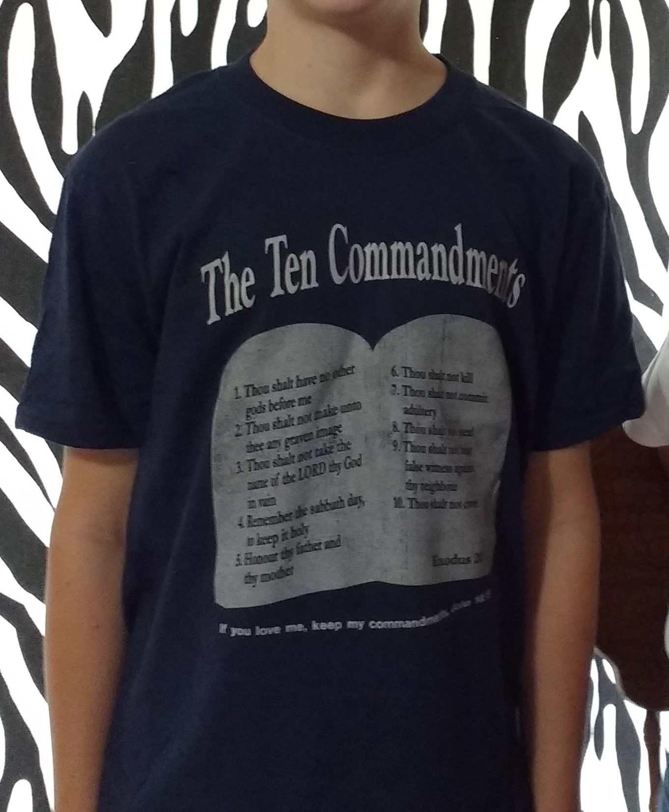 Navy Kids Ten Commandments tshirt